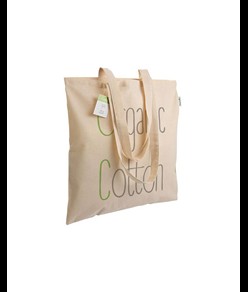 Shopper in cotone organico 140 g/m2, manici lunghi Handle