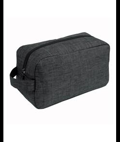 Beauty case in poliestere 300D tessuto melange con maniglia