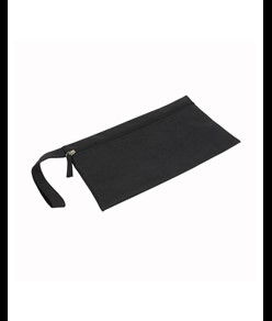 Porta documenti in poliestere melange con chiusura zip e pratica maniglia