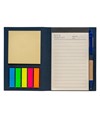 Block Notes in cartoncino con elastico colorato, penna, fogli a righe (70 pag.) e fogliett