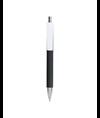 Penna a scatto in plastica con fusto gommato effetto pneumatico nero, con clip larga