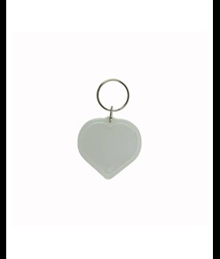 Portachiavi trasparente in plastica, porta etichetta/foto, a forma di cuore