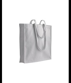 Shopper in cotone 180 g/m2, manici lunghi e soffietto Handle