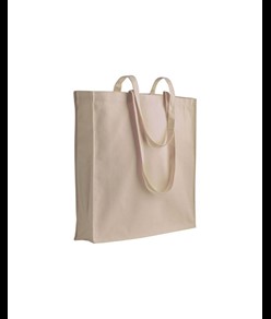 Shopper in cotone 180 g/m2, manici lunghi e soffietto Handle