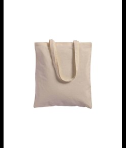 Shopper in cotone 180 g/m2, manici lunghi e soffietto Handle