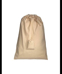 Sacchetto in cotone naturale 120 g/m2 con chiusura a strozzo, 50 x 75 cm Handle