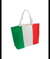Shopper in TNT termosaldato con stampa tricolore, soffietto alla base e manici lunghi Handle