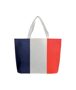 Shopper in TNT termosaldato con stampa tricolore, soffietto alla base e manici lunghi Handle Shopper in TNT termosaldato con stampa tricolore, soffietto alla base e manici lunghi Handle
