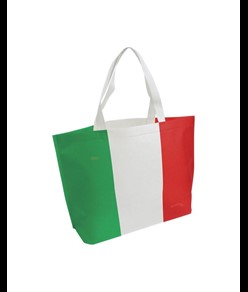 Shopper in TNT termosaldato con stampa tricolore leggermente macchiata Handle