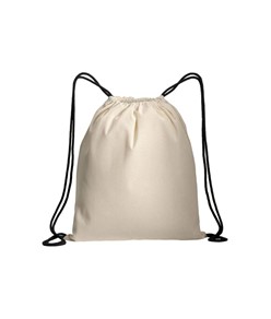 Zainetto in cotone naturale con chiusura a strozzo e cordini colorati Handle Zainetto in cotone naturale con chiusura a strozzo e cordini colorati Handle