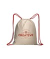 Zainetto in cotone naturale con chiusura a strozzo e cordini colorati Handle Zainetto in cotone naturale con chiusura a strozzo e cordini colorati Handle