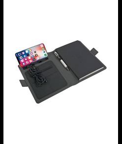 Tech organizer con wireless charger e quaderno (A5)