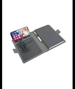 Tech organizer con wireless charger e quaderno (A5)