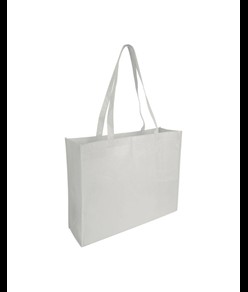 Shopper con soffietto in TNT cucito, manici lunghi Handle