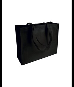 Shopper con soffietto in TNT cucito, manici lunghi Handle