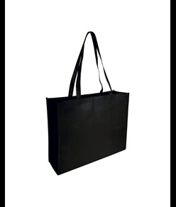 Shopper con soffietto in TNT cucito, manici lunghi Handle