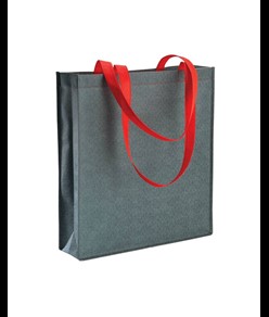Shopper con soffietto in TNT stampato con effetto jeans Handle