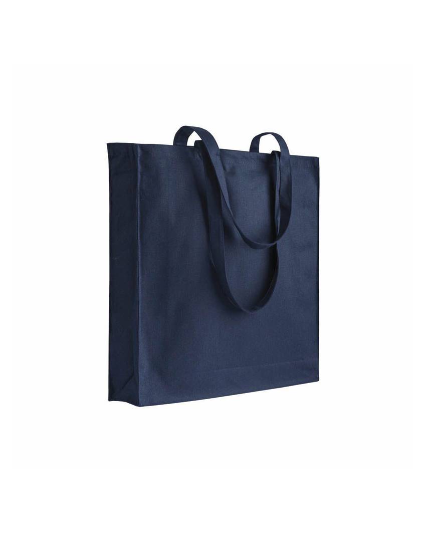 Shopper in cotone 180 g/m2, manici lunghi e soffietto Handle
