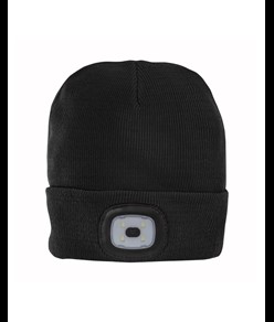 Cappellino in maglia 100% acrilico pesante con luce LED removibile e ricaricabile USB
