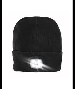 Cappellino in maglia 100% acrilico pesante con luce LED removibile e ricaricabile USB