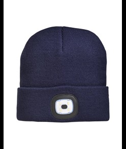 Cappellino in maglia 100% acrilico pesante con luce LED removibile e ricaricabile USB