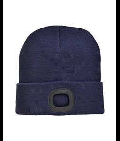 Cappellino in maglia 100% acrilico pesante con luce LED removibile e ricaricabile USB
