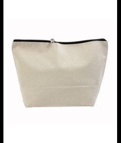 Beauty case in cotone spazzolato 10 oz con chiusura zip