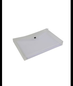 Busta portadocumenti in PP 150 con 1 tasca e chiusura a clip (A5), con soffietto