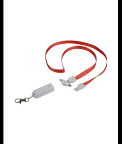 Nastro da collo con moschettone con funzione di cavo di ricarica con prese Micro-USB/Light