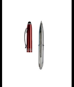 Mini-penna a sfera con luce e gommino per touch screen