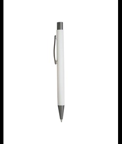 Penna a scatto in metallo gommato con particolari bruniti