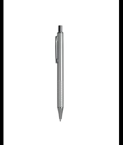 Penna a scatto in plastica con impugnatura zigrinata e clip in metallo