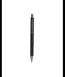 Penna a scatto in plastica con impugnatura zigrinata e clip in metallo