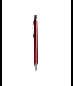 Penna a scatto in plastica con impugnatura zigrinata e clip in metallo