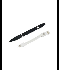 Penna twist in alluminio con clip che si trasforma in cavo di ricarica USB/Lightning/micro