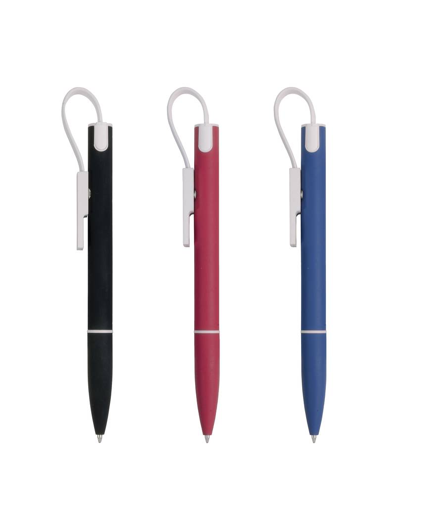 Penna twist in alluminio con clip che si trasforma in cavo di ricarica USB/Lightning/micro