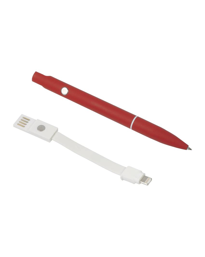 Penna twist in alluminio con clip che si trasforma in cavo di ricarica USB/Lightning/micro
