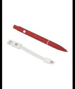 Penna twist in alluminio con clip che si trasforma in cavo di ricarica USB/Lightning/micro