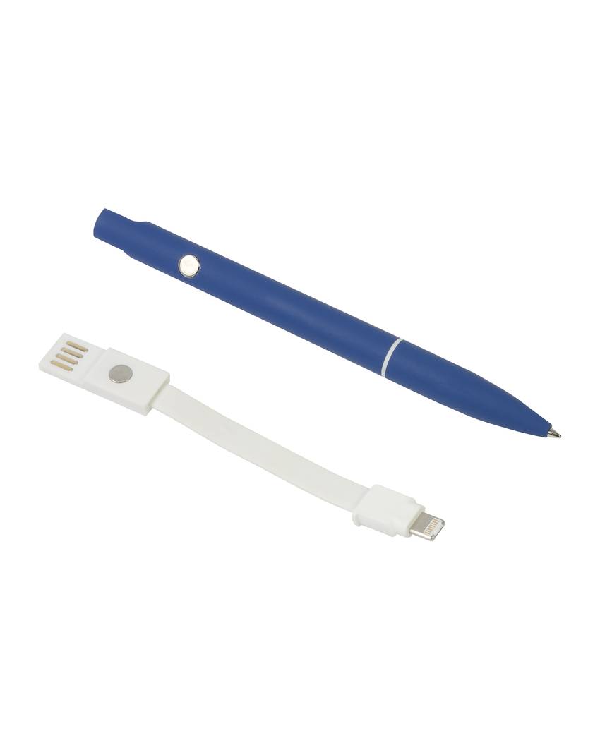 Penna twist in alluminio con clip che si trasforma in cavo di ricarica USB/Lightning/micro