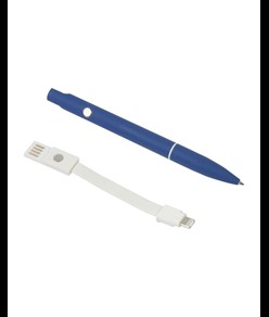 Penna twist in alluminio con clip che si trasforma in cavo di ricarica USB/Lightning/micro