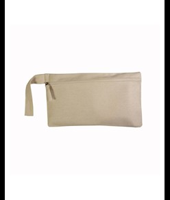 Porta documenti in cotone 100% con chiusura zip e pratica maniglia