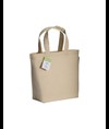 Shopper in cotone organico con manici corti e soffietto alla base Handle