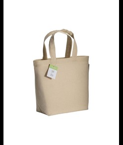 Shopper in cotone organico con manici corti e soffietto alla base Handle