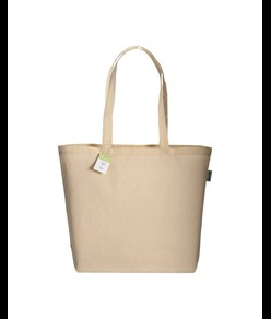 Shopper in cotone organico con manici lunghi e soffietto alla base Handle