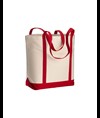 Shopper con soffietto alla base in cotone naturale Handle
