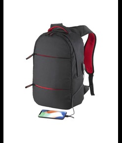 Zaino porta computer in poliestere 600D. Tasca principale porta pc e 3 tasche frontali