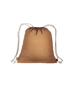 Zainetto in cotone riciclato effetto melange con chiusura a strozzo CORDINI AD ASOLA Handle Zainetto in cotone riciclato effetto melange con chiusura a strozzo CORDINI AD ASOLA Handle