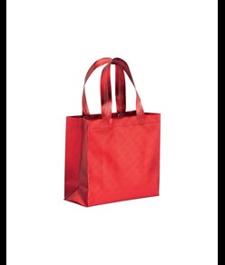 Mini shopper in TNT laminato metallizzata, manici corti e soffietto Handle