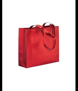 Shopper in TNT laminato metallizzata, manici lunghi e soffietto Handle
