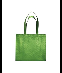 Shopper in TNT laminato metallizzata, manici lunghi e soffietto Handle